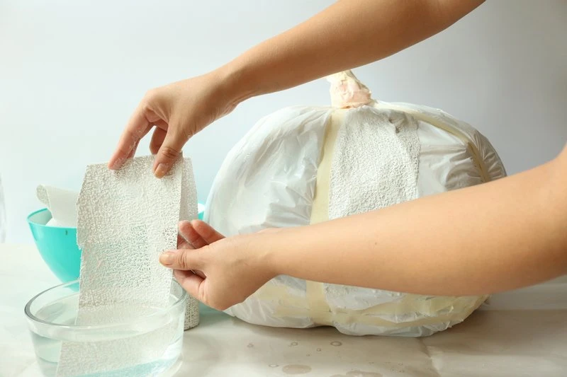 Decoupage Pumpkin with CelluClay & Rigid Wrap